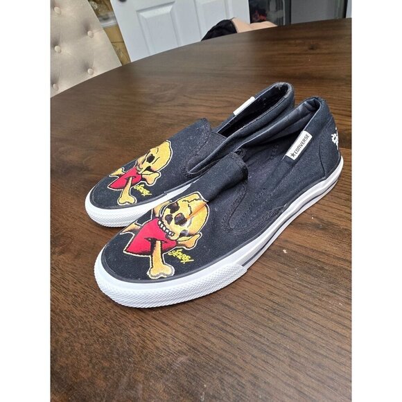 Sailor Jerry X Converse Slip-On Shoes With Skull & Crossbones Design - Picture 10 of 16